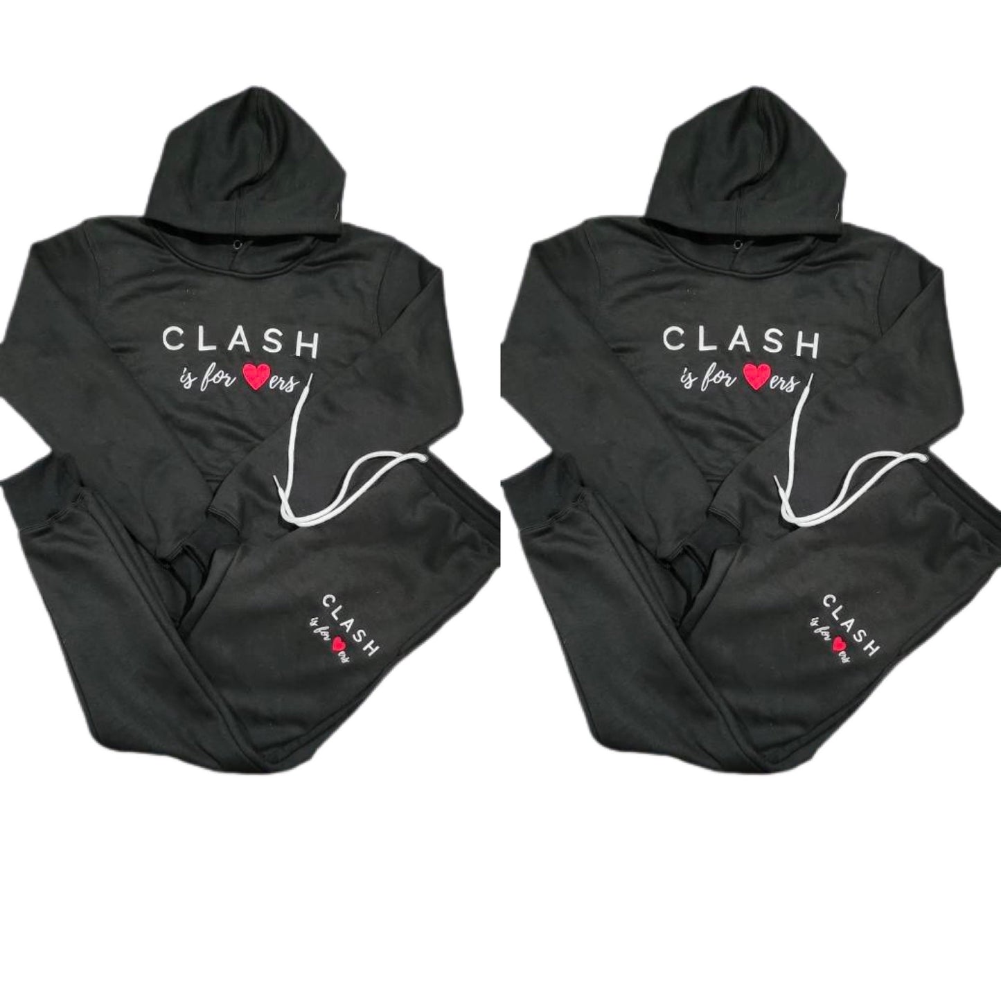 BLACK “CLASH is for Lovers” UNISEX Fleece JOGGERS ONLY
