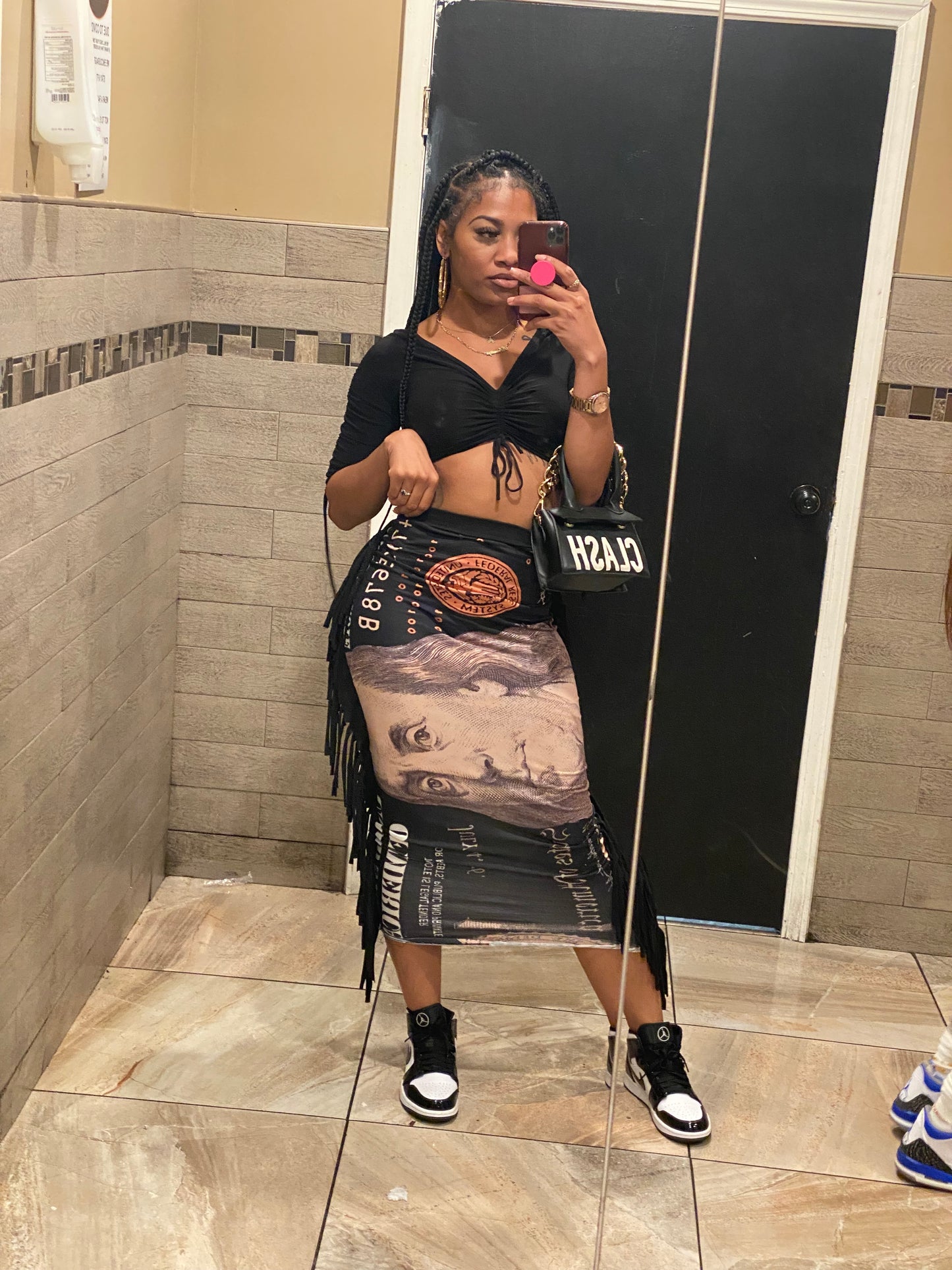 One Hundred Bill Fringe Skirt