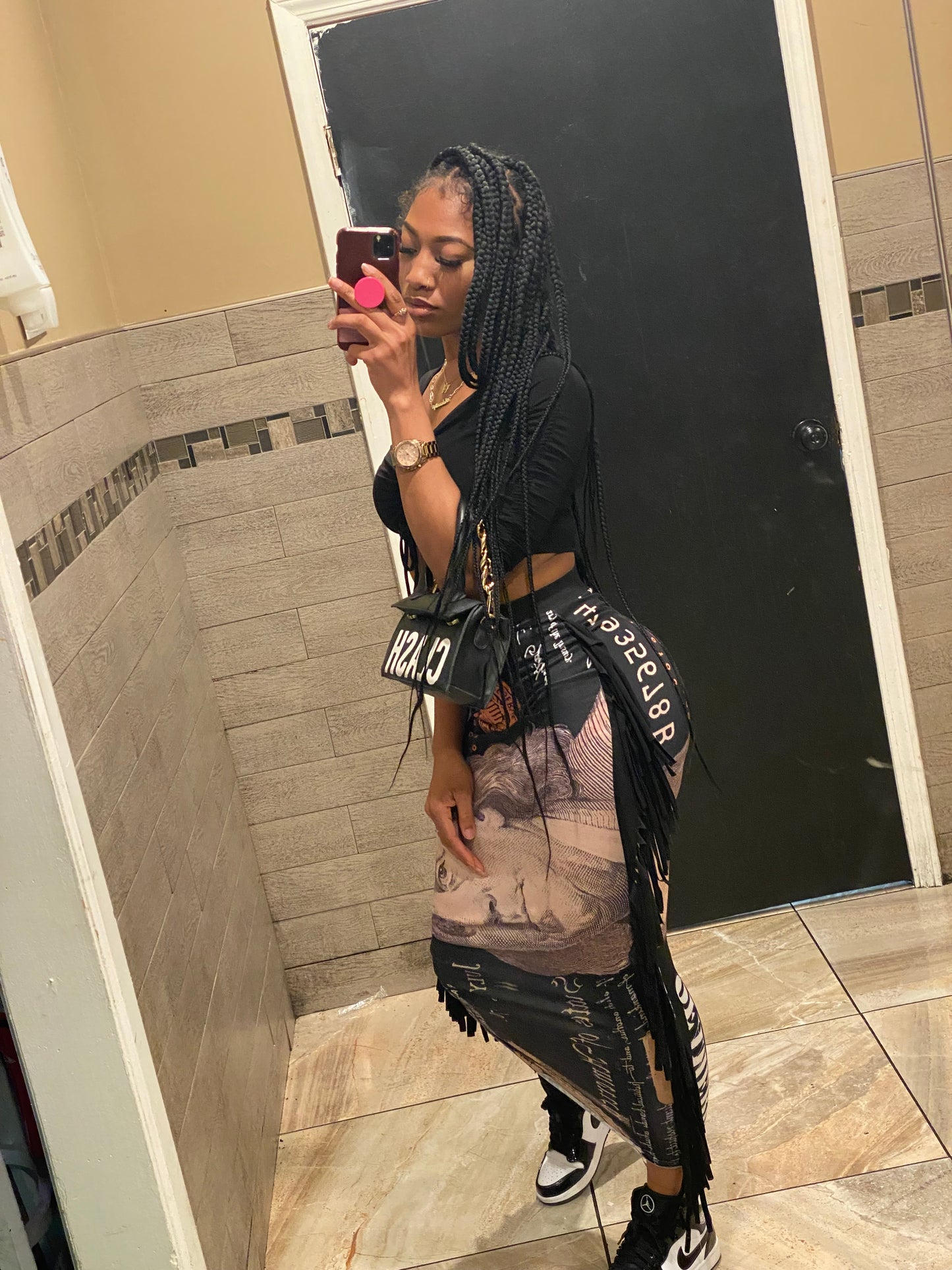 One Hundred Bill Fringe Skirt
