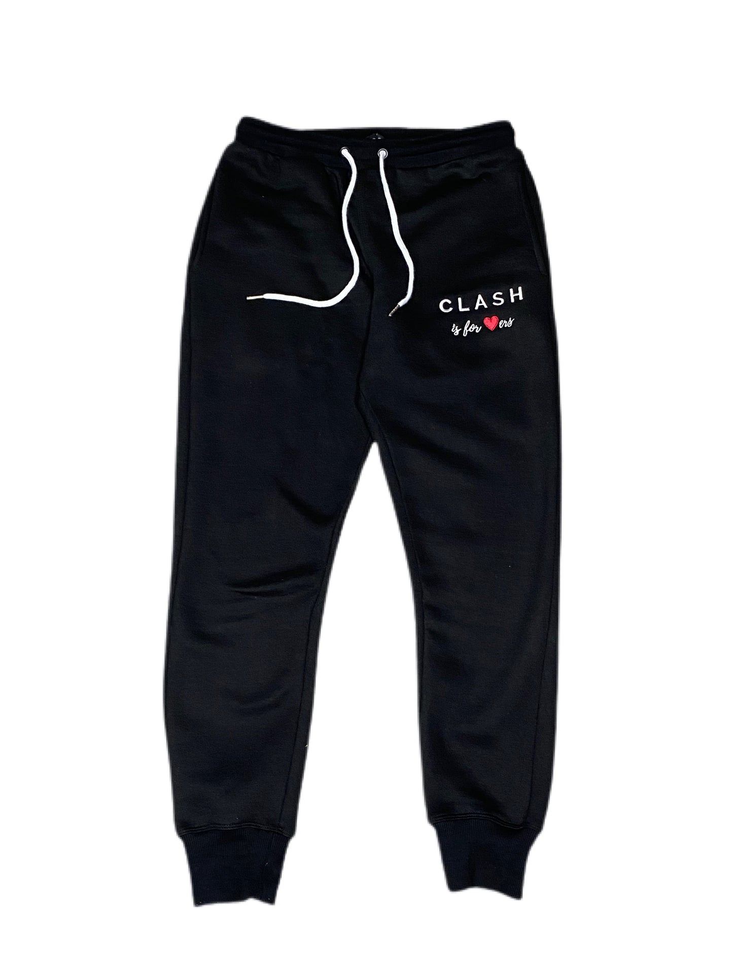 BLACK “CLASH is for Lovers” UNISEX Fleece JOGGERS ONLY